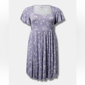 EUC Torrid Mini flutter sleeve Skater Dress sz 1! Has pockets!